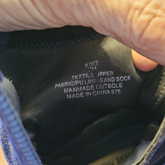 Steve Madden EDIT Blue Velvet zippered women's booties size 7M - Picture 10 of 11